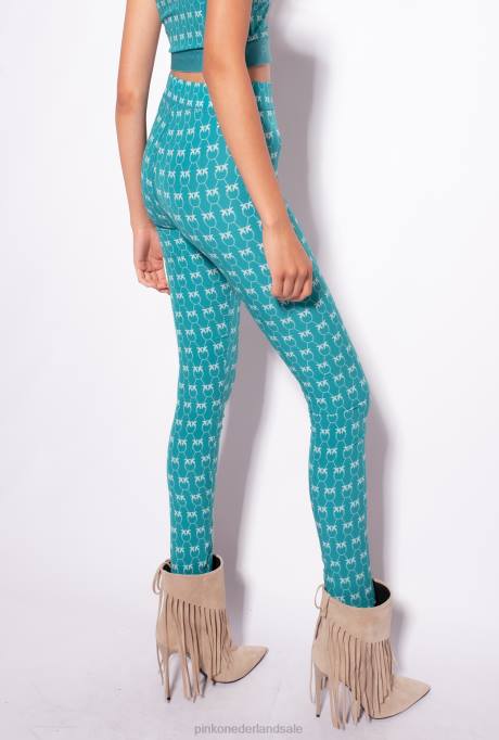 joggingkleding en leggings | L488713 legging met monogram Pinko aquamarijn/groen