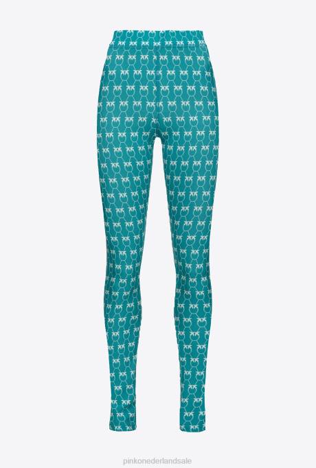joggingkleding en leggings | L488713 legging met monogram Pinko aquamarijn/groen