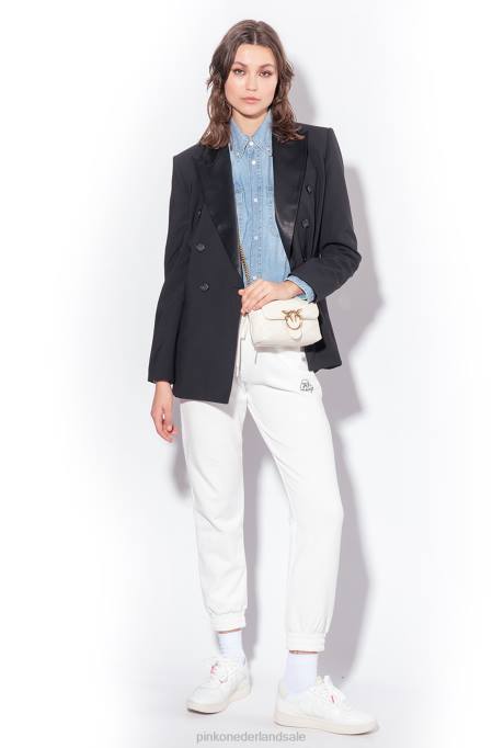 joggingkleding en leggings | L488716 joggingbroek met logoprint Pinko zijde wit