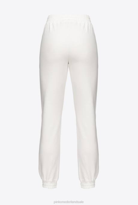 joggingkleding en leggings | L488716 joggingbroek met logoprint Pinko zijde wit