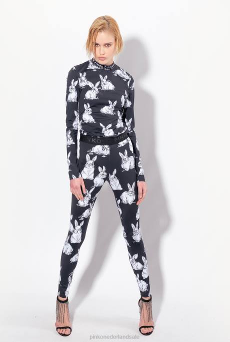 joggingkleding en leggings | L488772 konijn legging Pinko zwart/grijs/wit