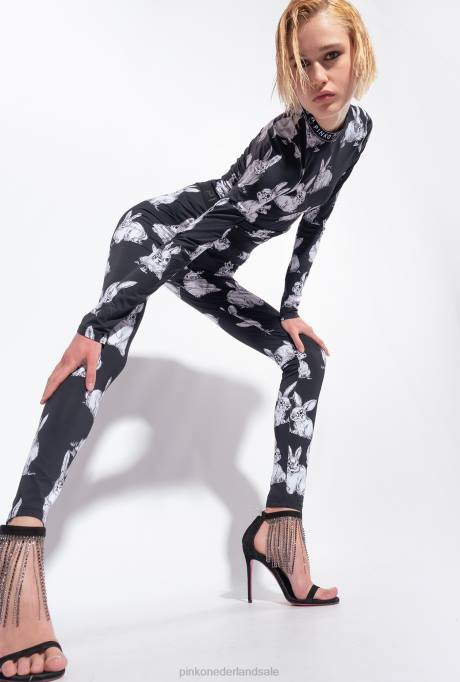 joggingkleding en leggings | L488772 konijn legging Pinko zwart/grijs/wit