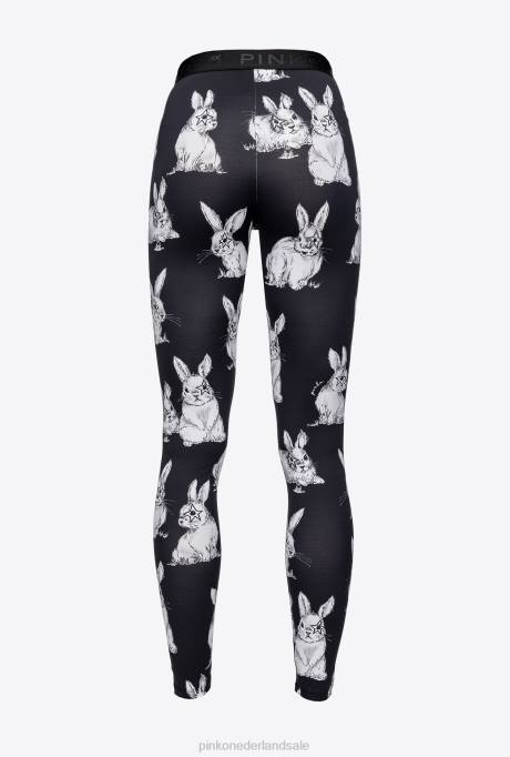 joggingkleding en leggings | L488772 konijn legging Pinko zwart/grijs/wit