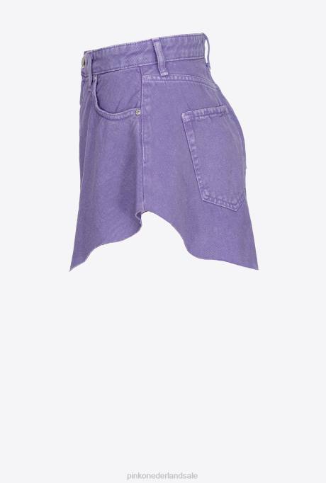 korte broek | L488656 korte broek met vlinders in stierenstof Pinko lavendel lila