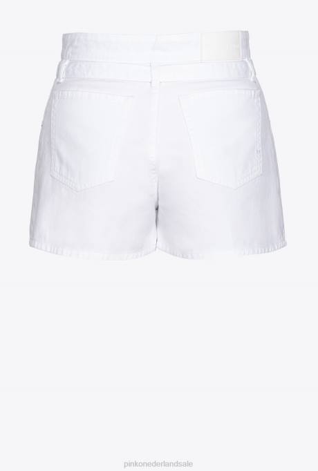 korte broek | L488674 korte broek in minirokstijl met riem Pinko Helder wit