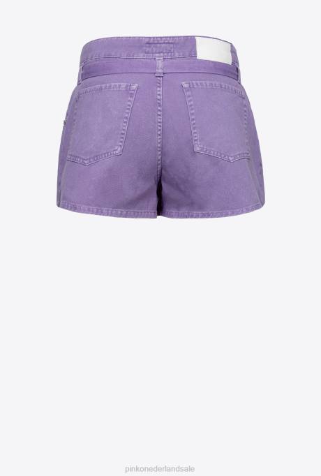 korte broek | L488675 korte broek in minirokstijl met riem Pinko lavendel lila
