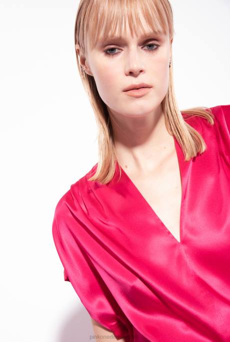 korte broek | L488684 vloeiende short met hibiscusprint Pinko multi. fuchsia/roze