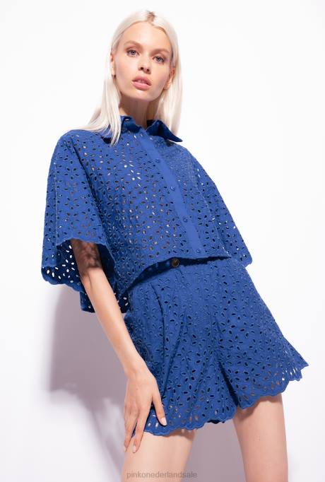 korte broek | L488697 Engelse broderie korte broek Pinko blauw