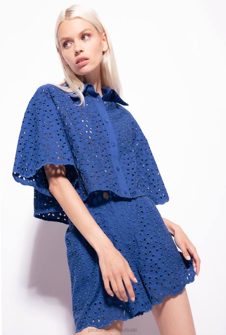 korte broek | L488697 Engelse broderie korte broek Pinko blauw