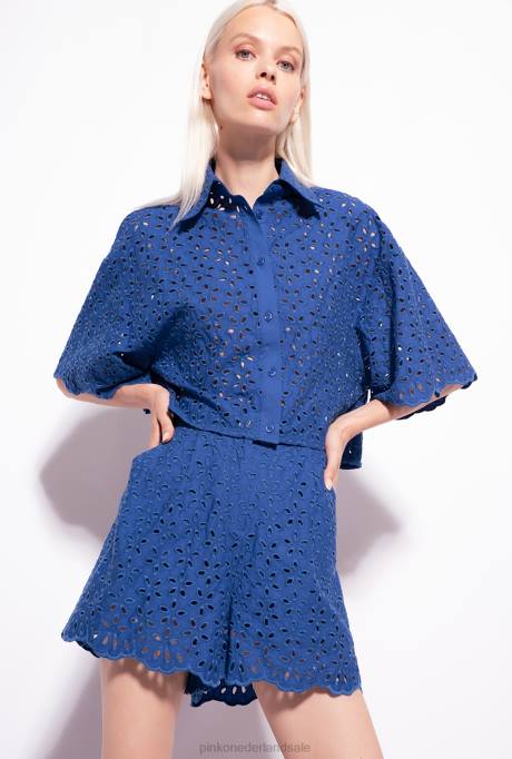 korte broek | L488697 Engelse broderie korte broek Pinko blauw