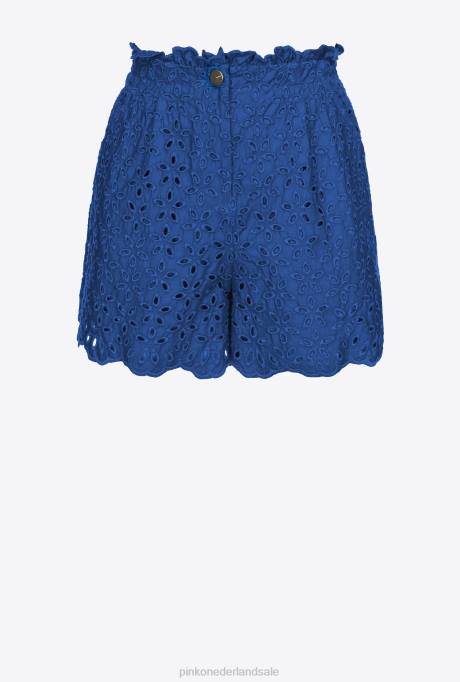 korte broek | L488697 Engelse broderie korte broek Pinko blauw