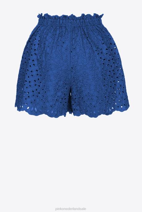 korte broek | L488697 Engelse broderie korte broek Pinko blauw
