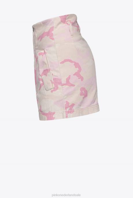 korte broek | L488750 camouflage korte broek Pinko multi.nude/roze