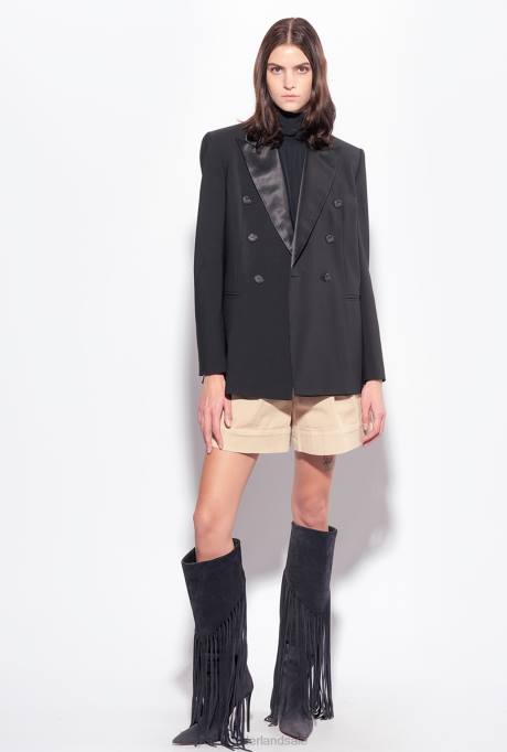 korte broek | L488751 broek met hoge taille en riem Pinko safari-beige