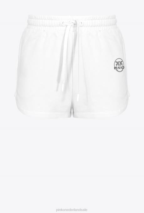 korte broek | L488754 korte broek met logoprint Pinko zijde wit