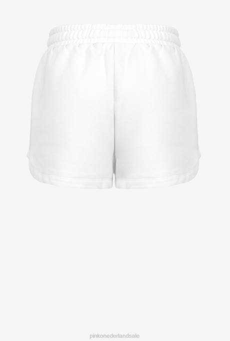 korte broek | L488754 korte broek met logoprint Pinko zijde wit