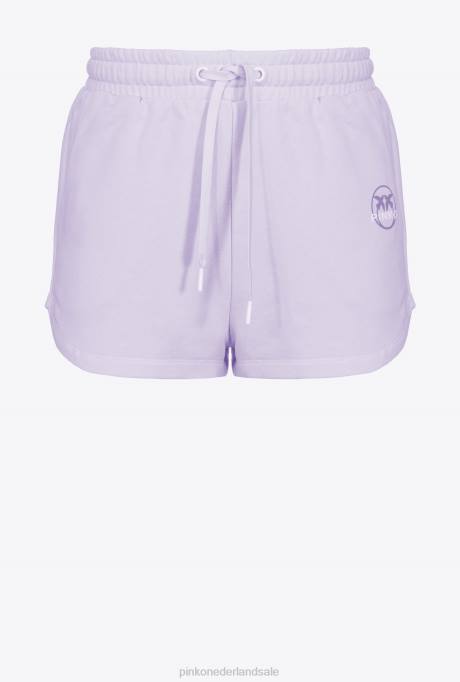 korte broek | L488756 korte broek met logoprint Pinko lila - lichte sorbet
