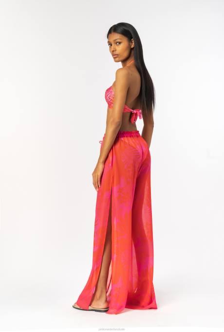 badkleding | L488777 wijde broek met bloemenprint Pinko multi.roze/oranje