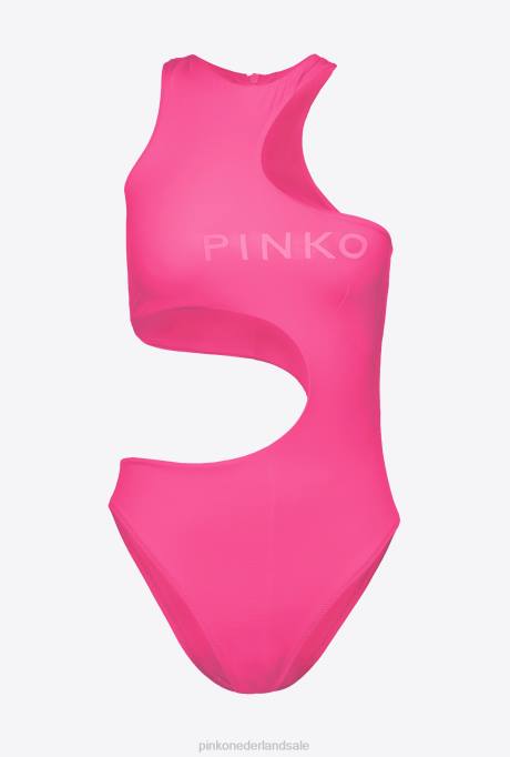badkleding | L488932 badpak uit één stuk met uitsparing Pinko fuchsia paars