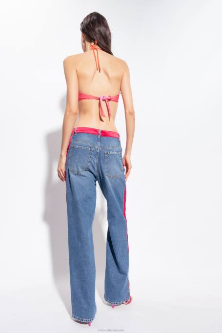 badkleding | L488945 Gebloemde bikinitop met strass-steentjes Pinko multi.roze/oranje