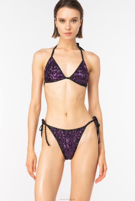 badkleding | L488947 volledig pailletten bikinibroekje Pinko intens paars