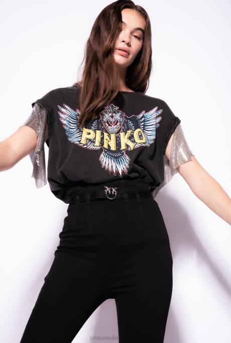 spijkerbroek | L488722 slim-fit jegging met split aan de zoom Pinko limousine zwart