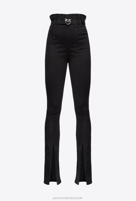 spijkerbroek | L488722 slim-fit jegging met split aan de zoom Pinko limousine zwart