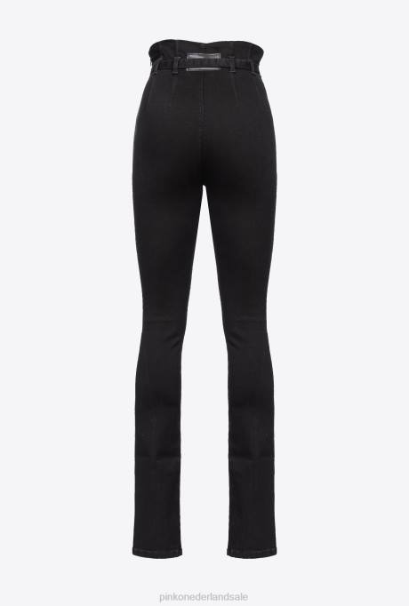 spijkerbroek | L488722 slim-fit jegging met split aan de zoom Pinko limousine zwart