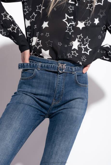 spijkerbroek | L488848 skinny jeans met gekruiste stretch Pinko medium vintage wassing