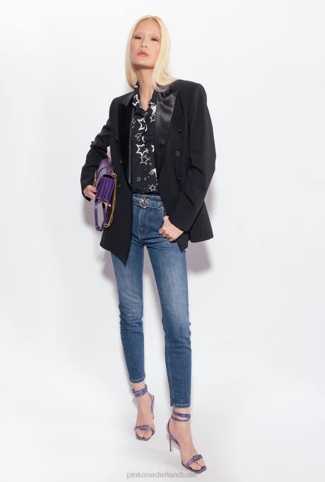 spijkerbroek | L488848 skinny jeans met gekruiste stretch Pinko medium vintage wassing