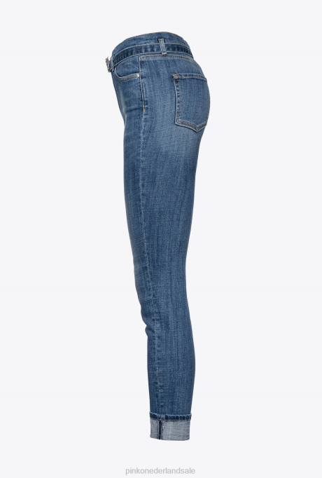 spijkerbroek | L488848 skinny jeans met gekruiste stretch Pinko medium vintage wassing