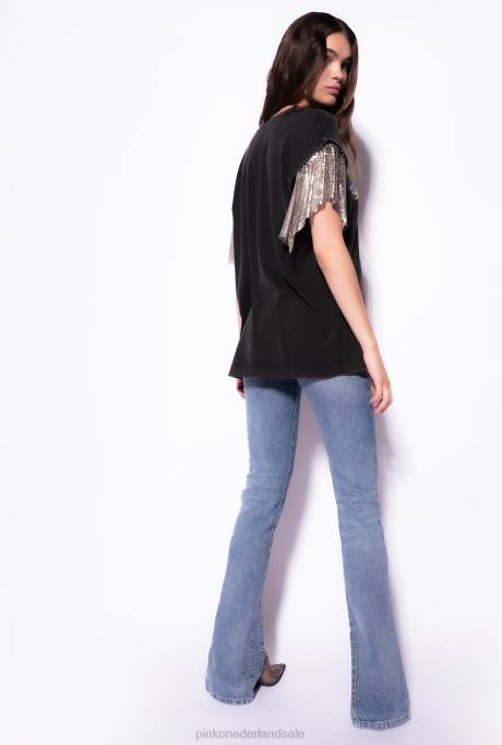 spijkerbroek | L488856 vintage skinny jeans met split Pinko lichte vintage wassing