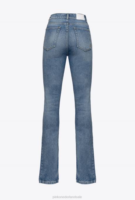 spijkerbroek | L488856 vintage skinny jeans met split Pinko lichte vintage wassing