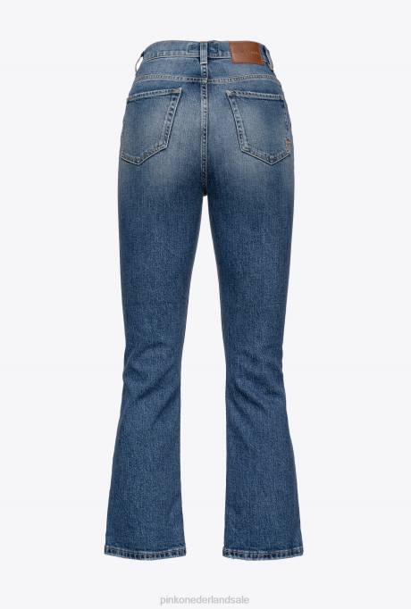 spijkerbroek | L488857 bootcut jeans met gemengde knopen Pinko medium lichte wassing