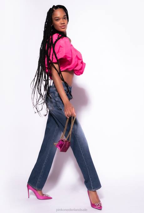 spijkerbroek | L488862 slouchy denim boyfriend-jeans Pinko donkere vintage wassing