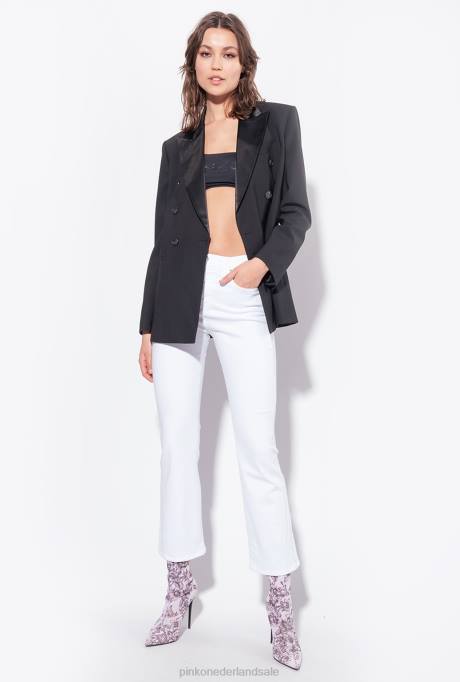 spijkerbroek | L488877 powerbull bootcutjeans Pinko Helder wit