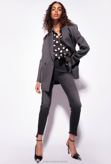 spijkerbroek | L488892 skinny jeans van stretchdenim Pinko limousine zwart