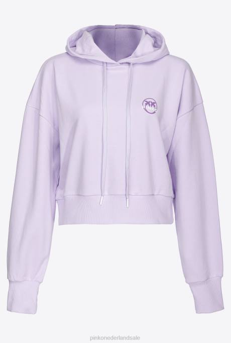 sweatshirts | L488524 cropped sweatshirt met logoprint Pinko lila - lichte sorbet