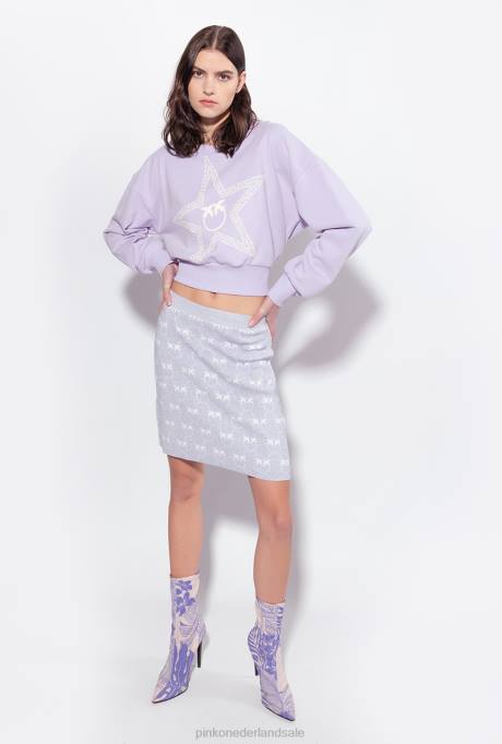 sweatshirts | L488534 cropped sweatshirt met sterlogo Pinko lila - lichte sorbet