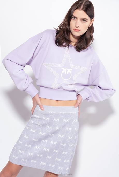 sweatshirts | L488534 cropped sweatshirt met sterlogo Pinko lila - lichte sorbet