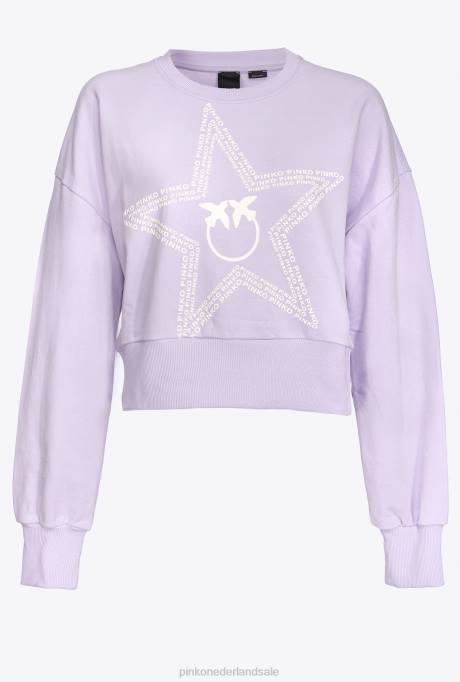 sweatshirts | L488534 cropped sweatshirt met sterlogo Pinko lila - lichte sorbet