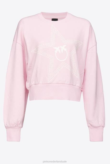 sweatshirts | L488535 cropped sweatshirt met sterlogo Pinko stoffige lila
