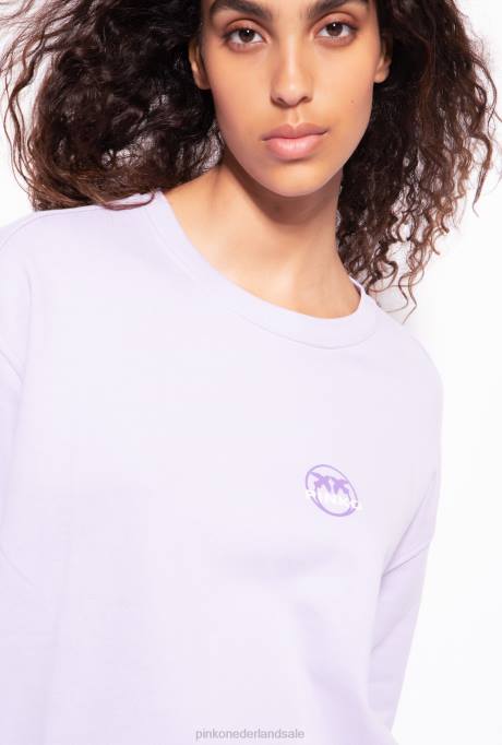 sweatshirts | L488536 Sweatshirt met logoprint Pinko lila - lichte sorbet