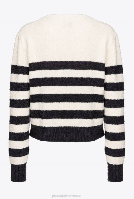 truien | L488503 pullover met hartjes inleg Pinko meerdere wit/zwart/rood