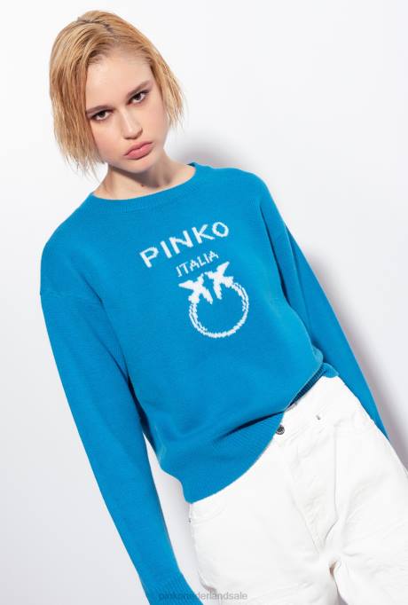 truien | L488507 liefde vogels trui Pinko directeur blauw