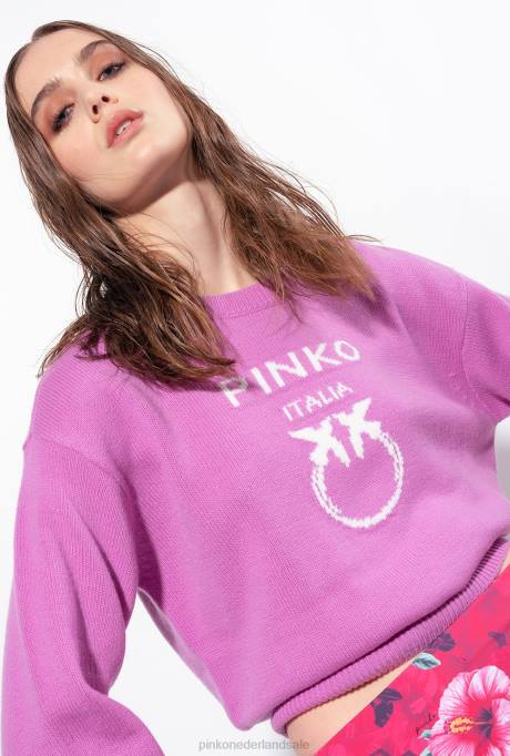 truien | L488508 liefde vogels trui Pinko opera mauve