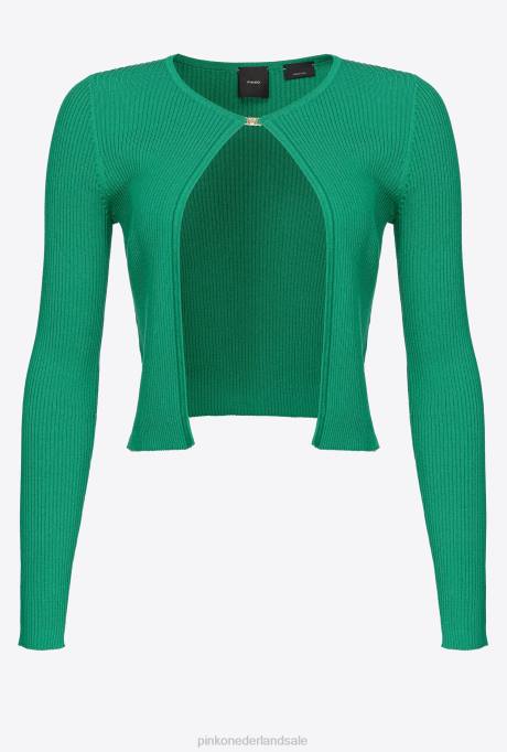 vest | L488515 geribbeld open vest Pinko amazone