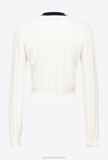 vest | L488544 cropped vest met kersenborduursel Pinko meerdere wit/zwart/rood