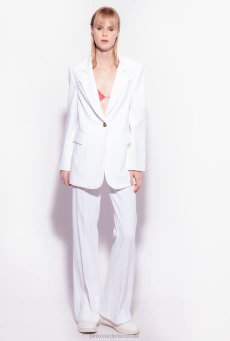 blazers | L488563 single-breasted stretch crêpe blazer Pinko wolk wit