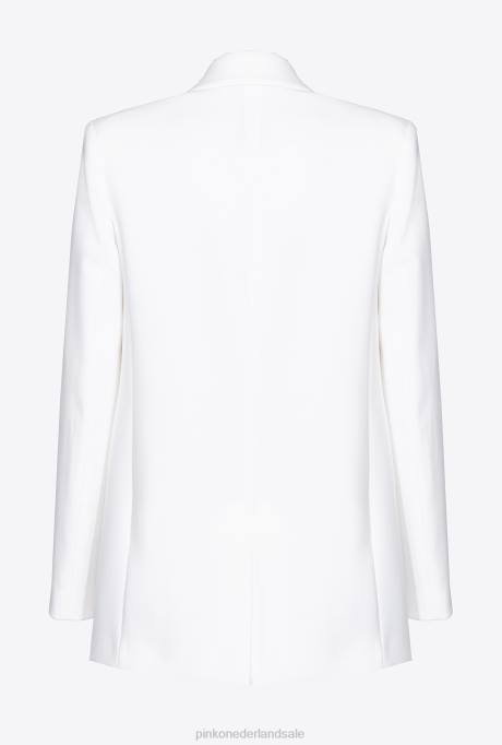 blazers | L488563 single-breasted stretch crêpe blazer Pinko wolk wit